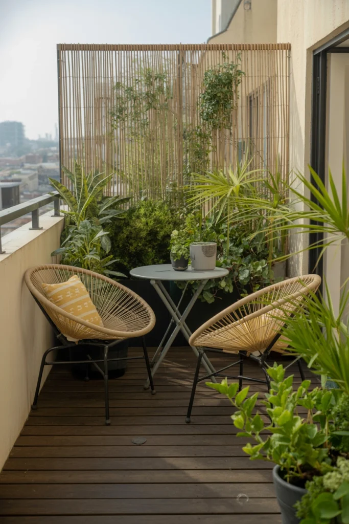 Balcony Garden With Privacy Screen