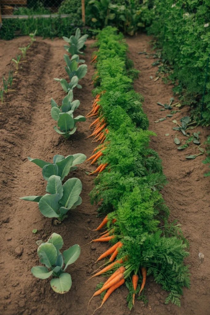 Carrot and Radish Garden Rows