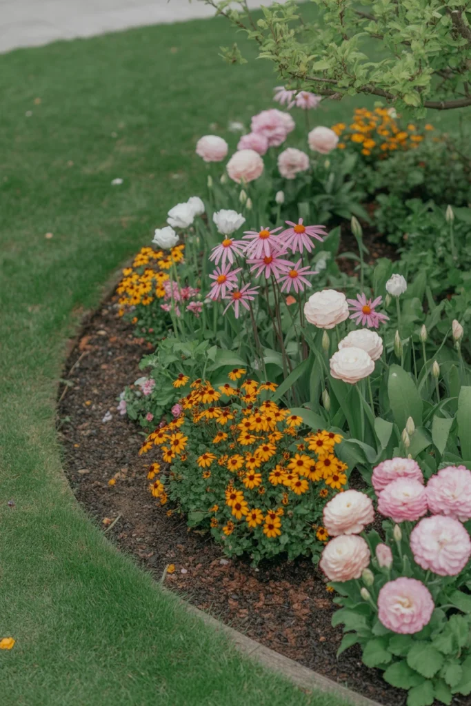 Colorful Flower Border Garden