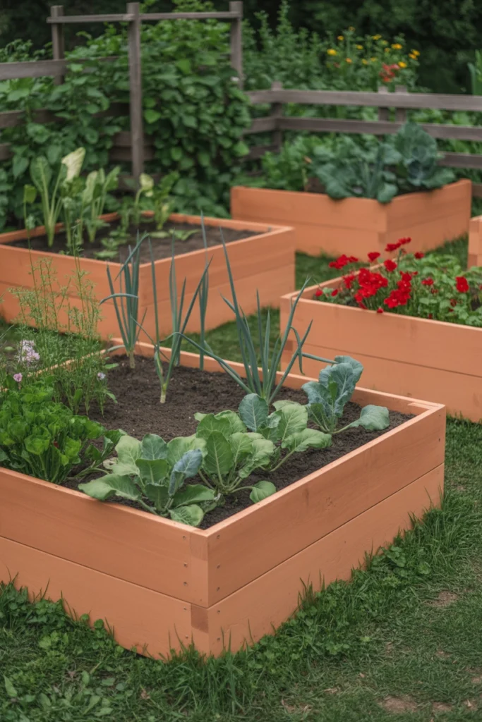 Colorful Painted Garden Beds