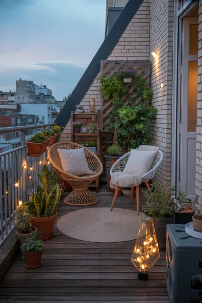 Cozy Balcony Seating Garden