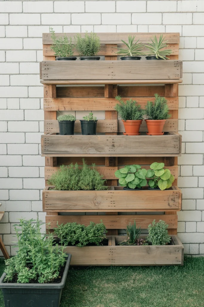 DIY Pallet Garden Wall