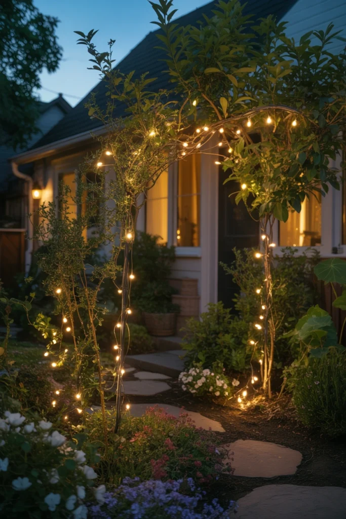 Fairy Light Front Yard Garden