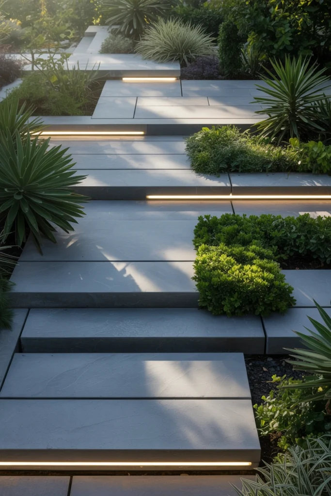 Geometric Garden Pathway