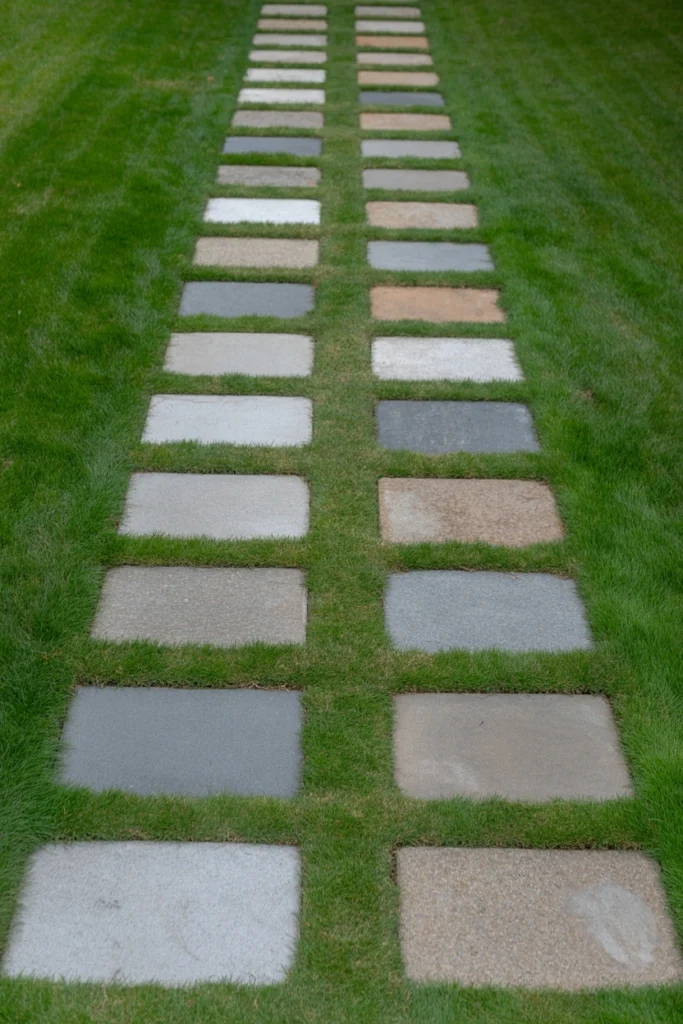 Grass and Stone Checkerboard Path