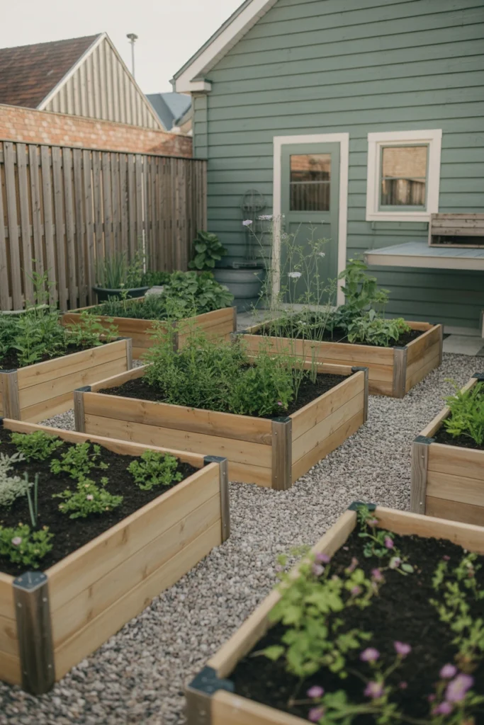 Gravel Path Raised Garden
