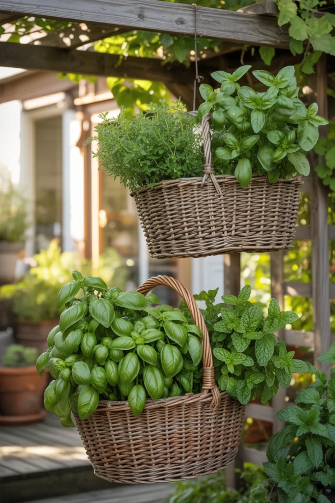 Hanging Herb Basket Garden