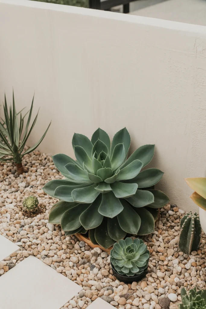 Pebble and Succulent Garden