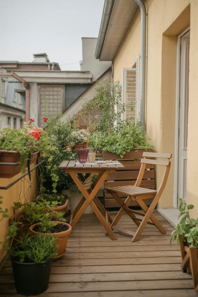 Rustic Wooden Balcony Garden