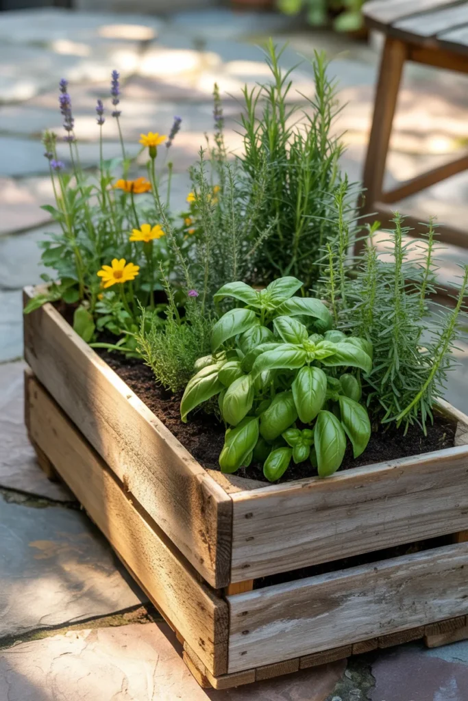 Rustic Wooden Crate Garden
