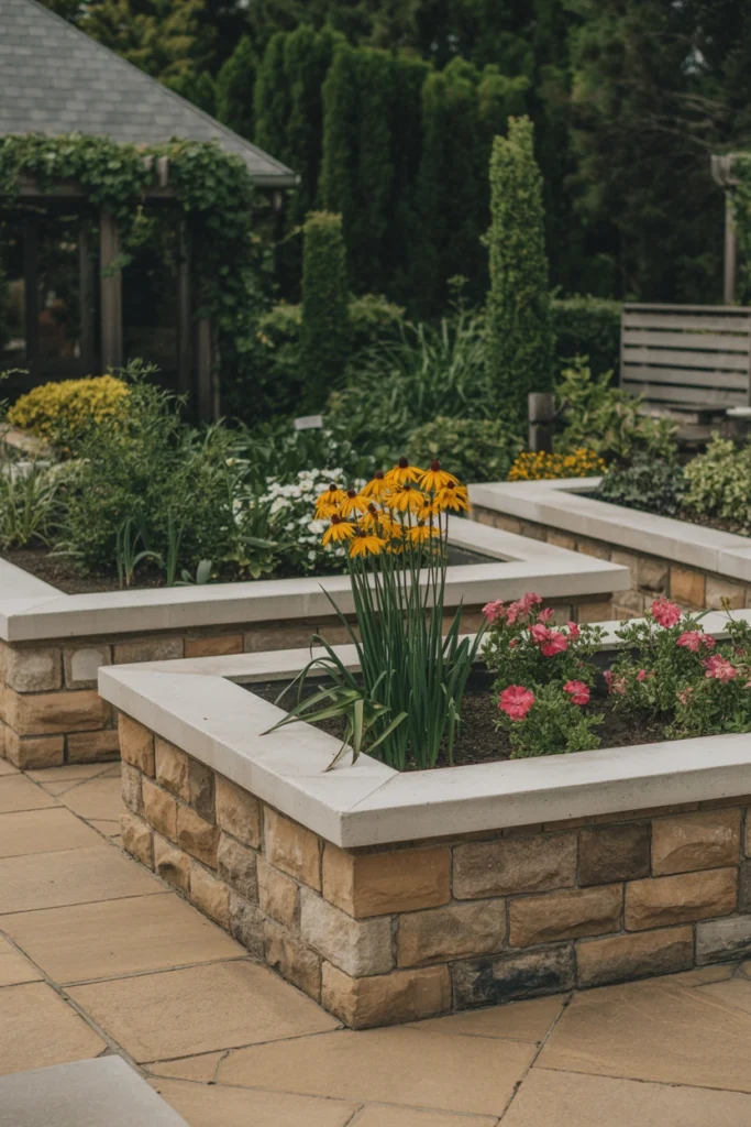 Stone Raised Garden Beds
