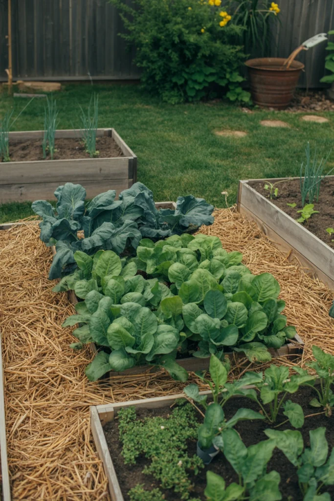 Straw Mulch Vegetable Garden