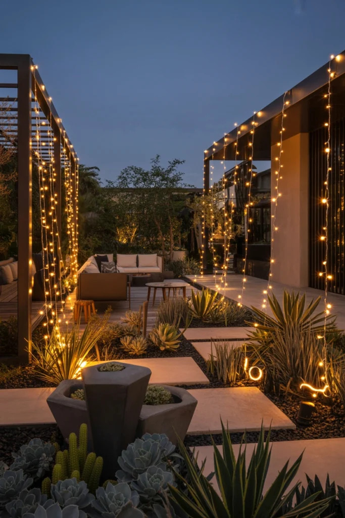 String Light Garden Setup