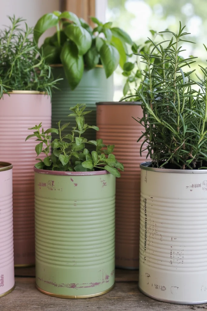 Tin Can Herb Planters
