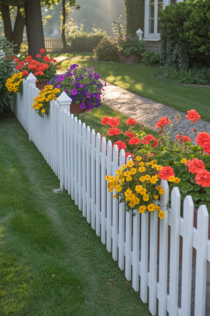 White Fence Flower Garden