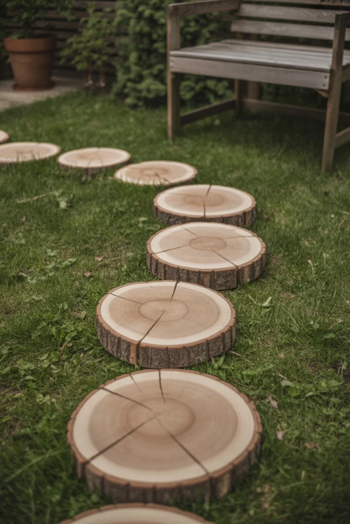 Wooden Slice Garden Path