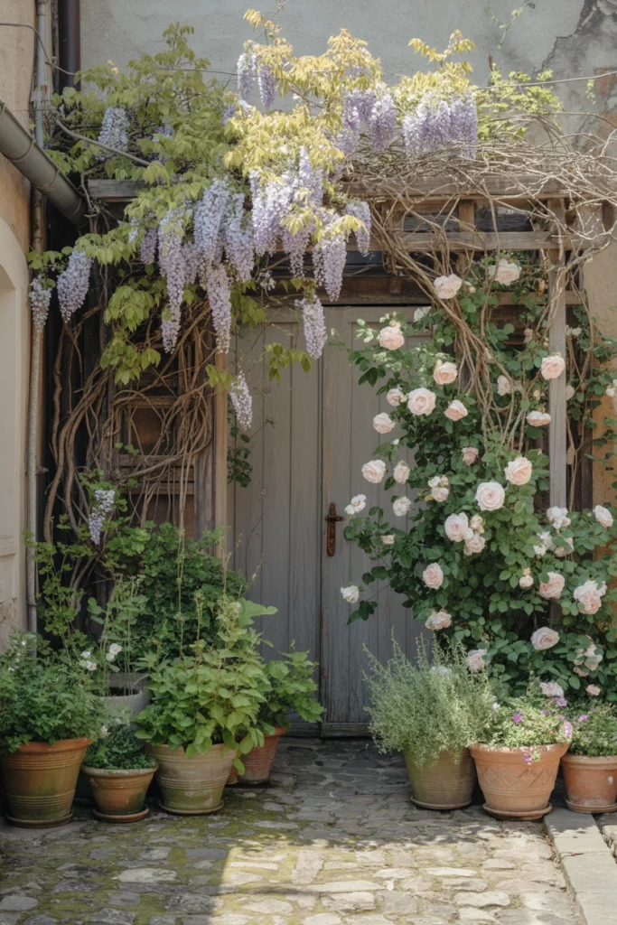 Courtyard Garden With Trellis