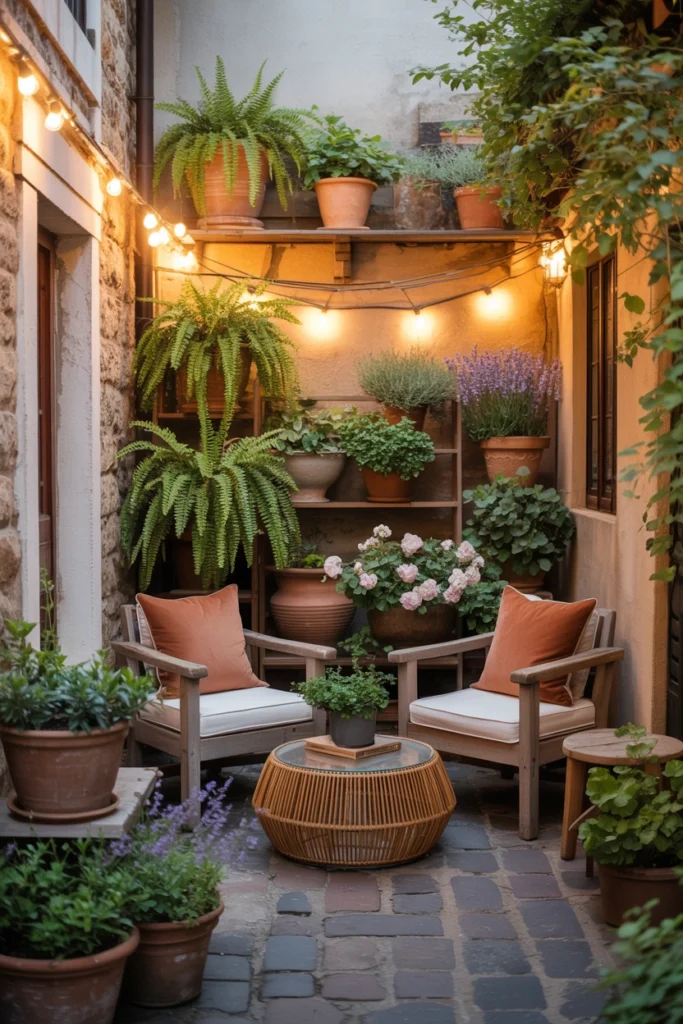 Cozy Courtyard Seating Corner