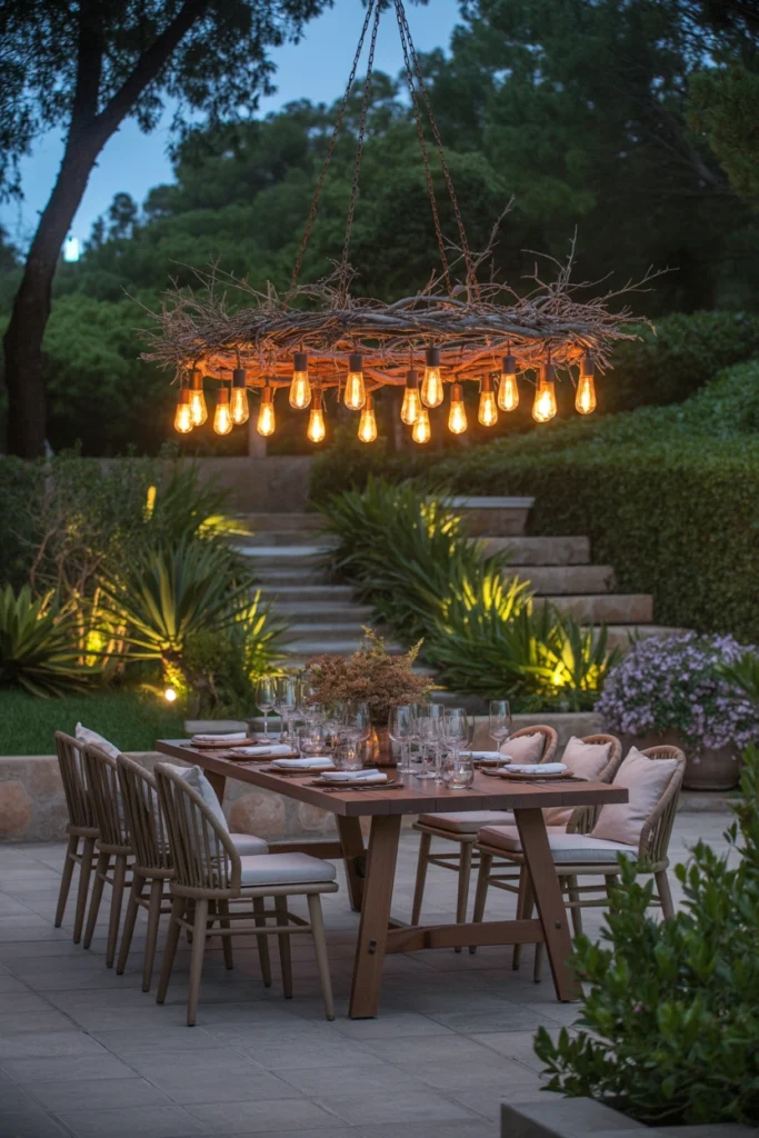 DIY Chandelier for Outdoor Dining