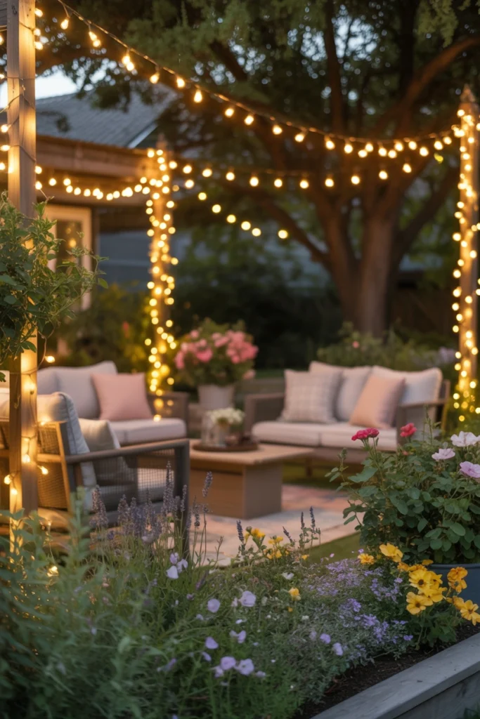 Fairy Light Seating Garden