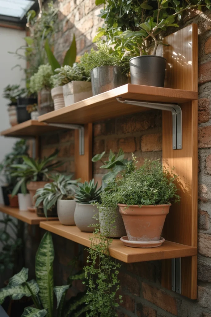 Floating Shelf Plant Wall