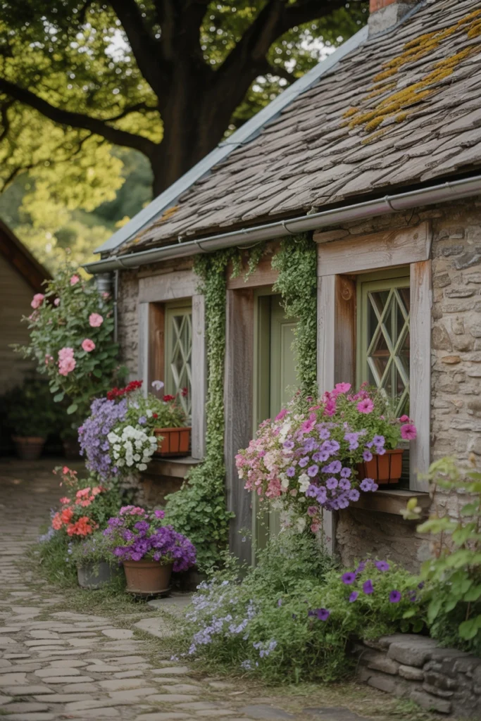 Flower-Filled Window Boxes