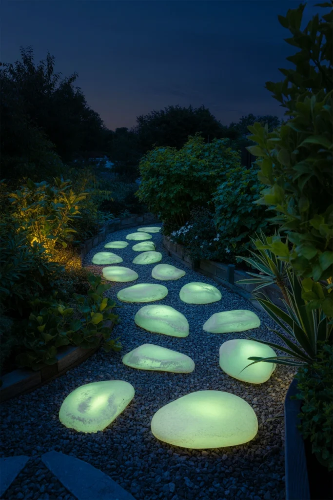 Glowing Garden Path Stones
