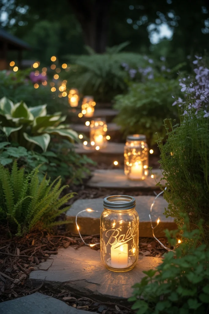 Mason Jar Lantern Pathway