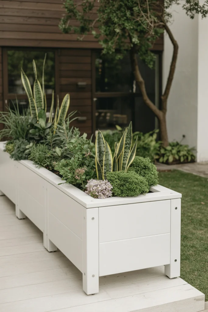 Minimalist White Planter Box