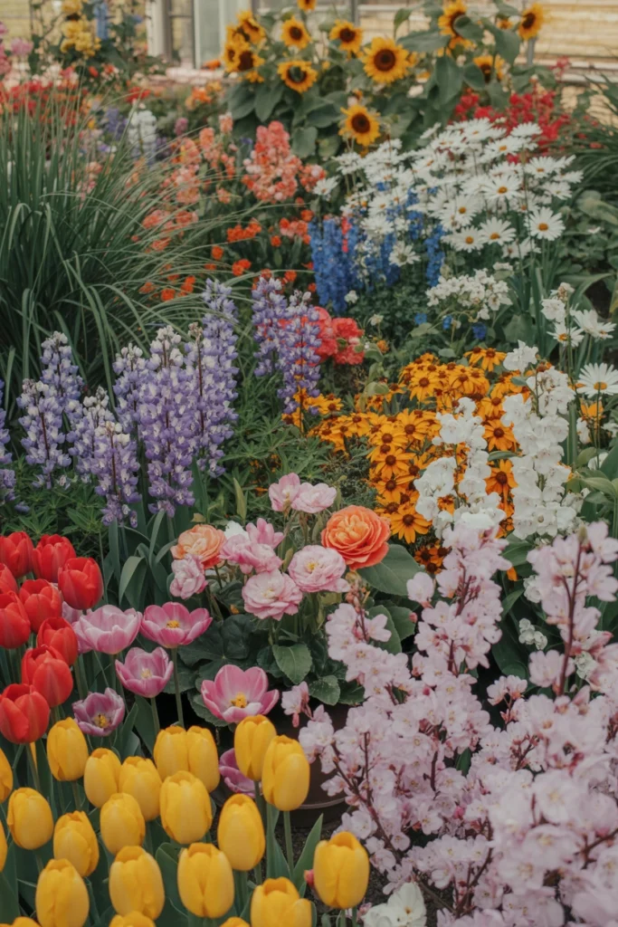 Mixed Seasonal Flower Garden