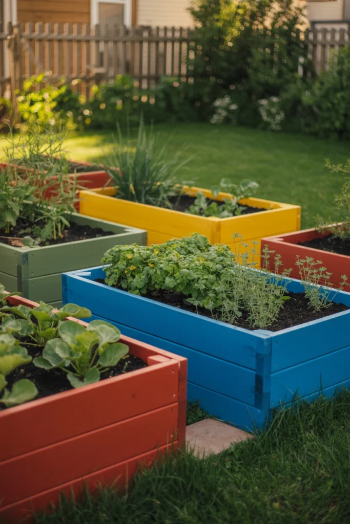 Painted Raised Planter Boxes