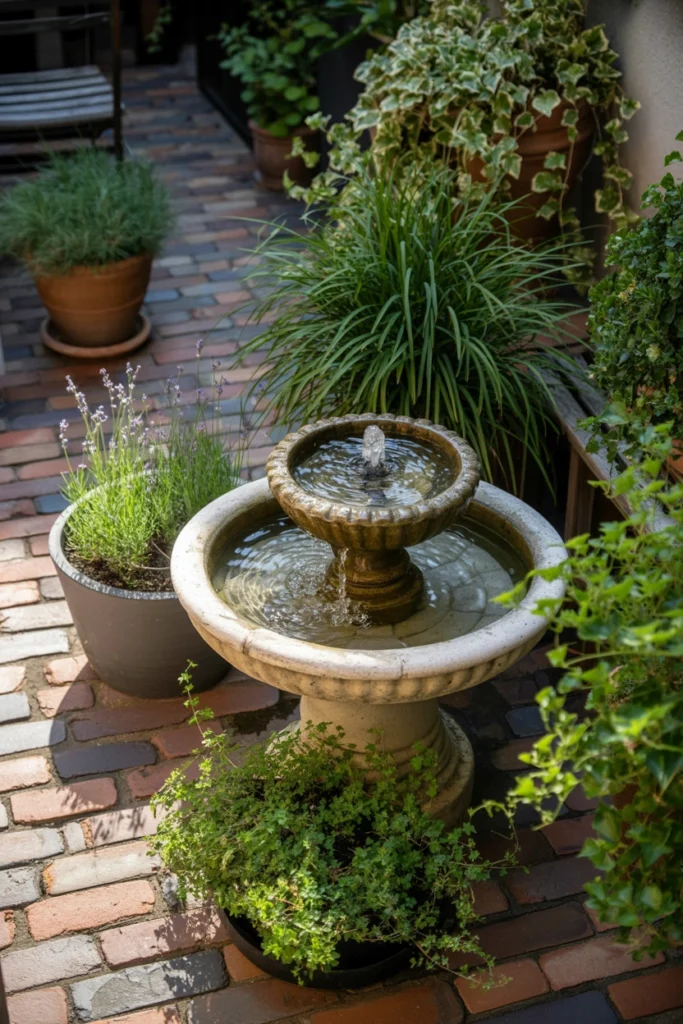 Patio Garden With Water Feature