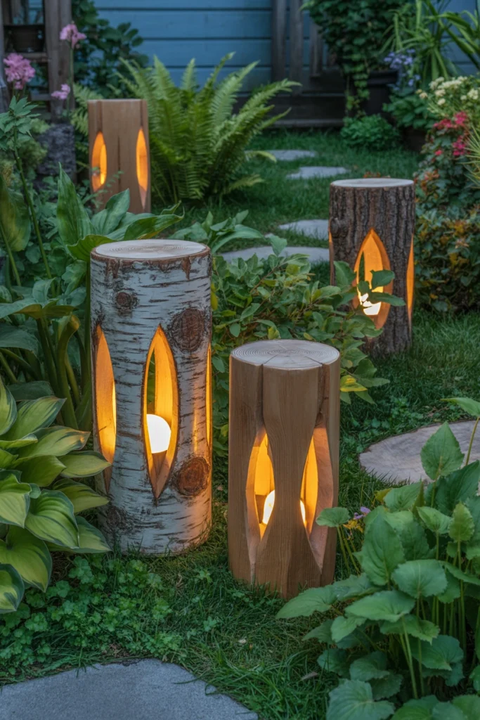 Rustic Log Lanterns