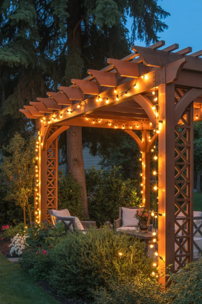 String Light Pergola