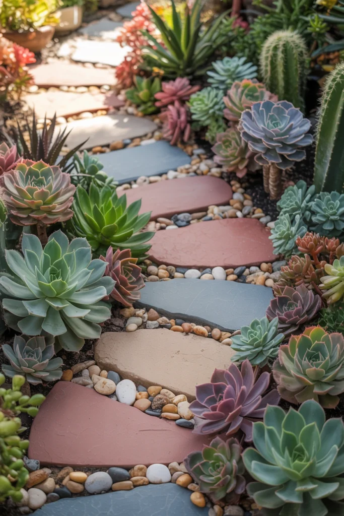 Succulent Garden Path Border