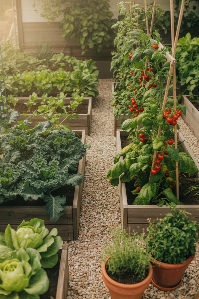 Vegetable Garden With Gravel Paths