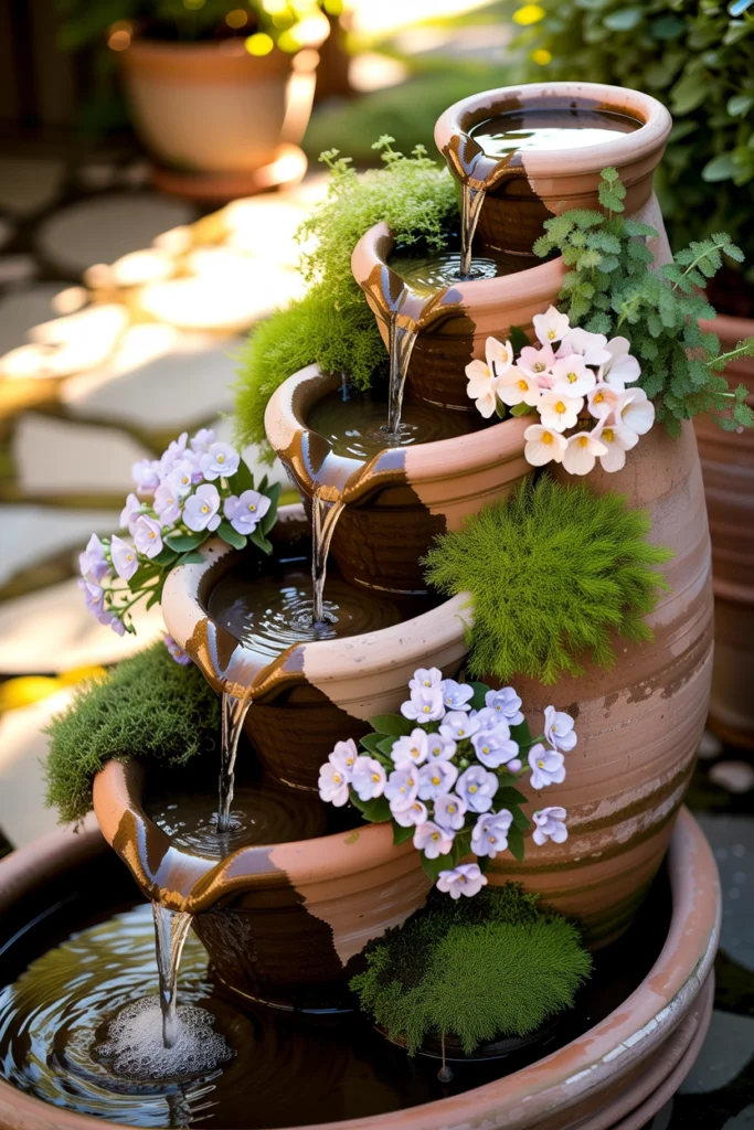 Clay Pot Cascade Fountain