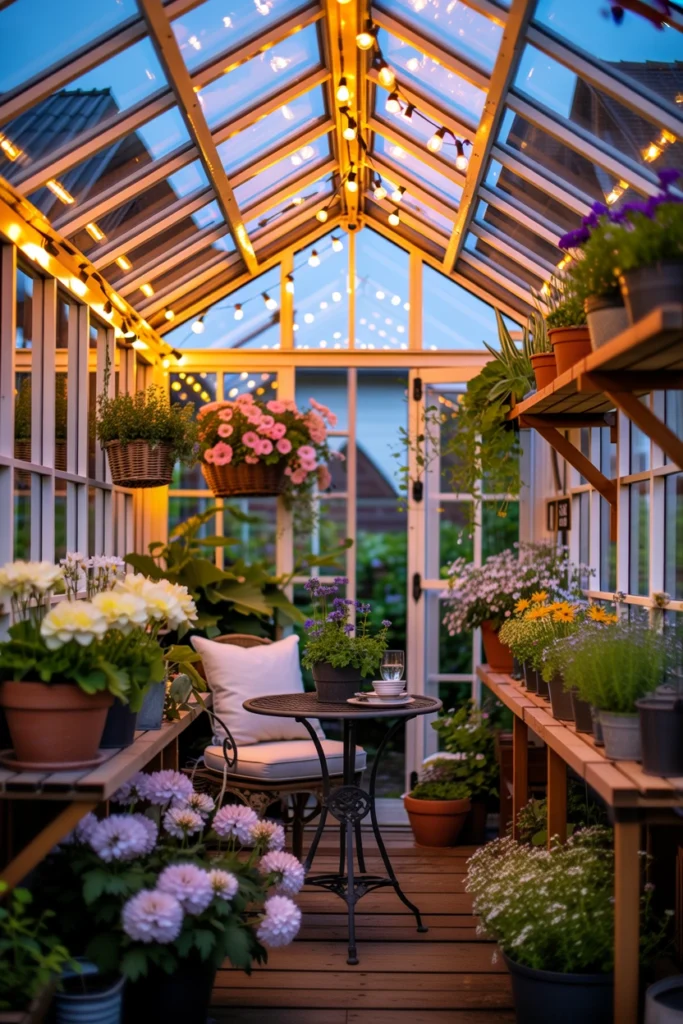 Cozy Backyard Greenhouse Retreat