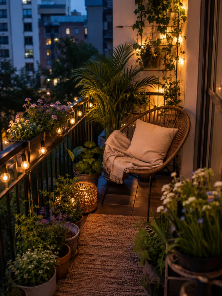Cozy Balcony Garden Lounge