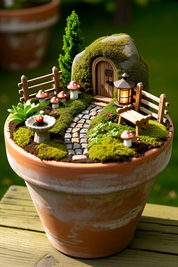 Fairy Garden in a Flower Pot