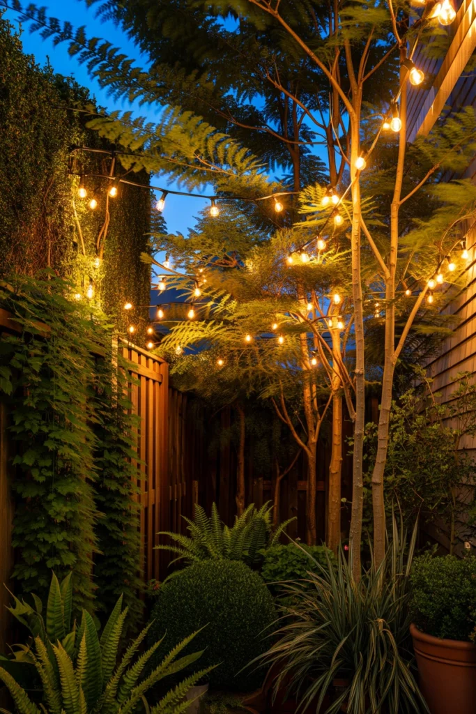 Fairy Light Privacy Garden