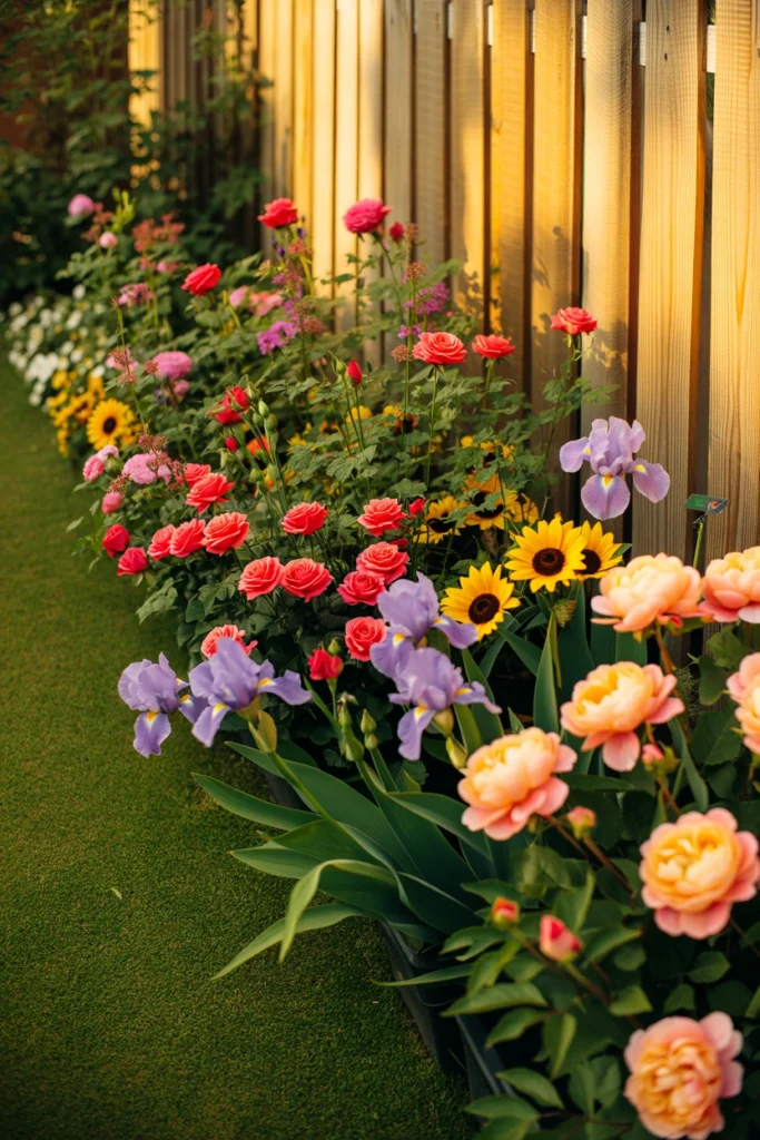 Flower Bed Along a Fence