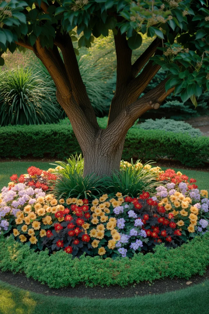 Flower Bed Around a Tree