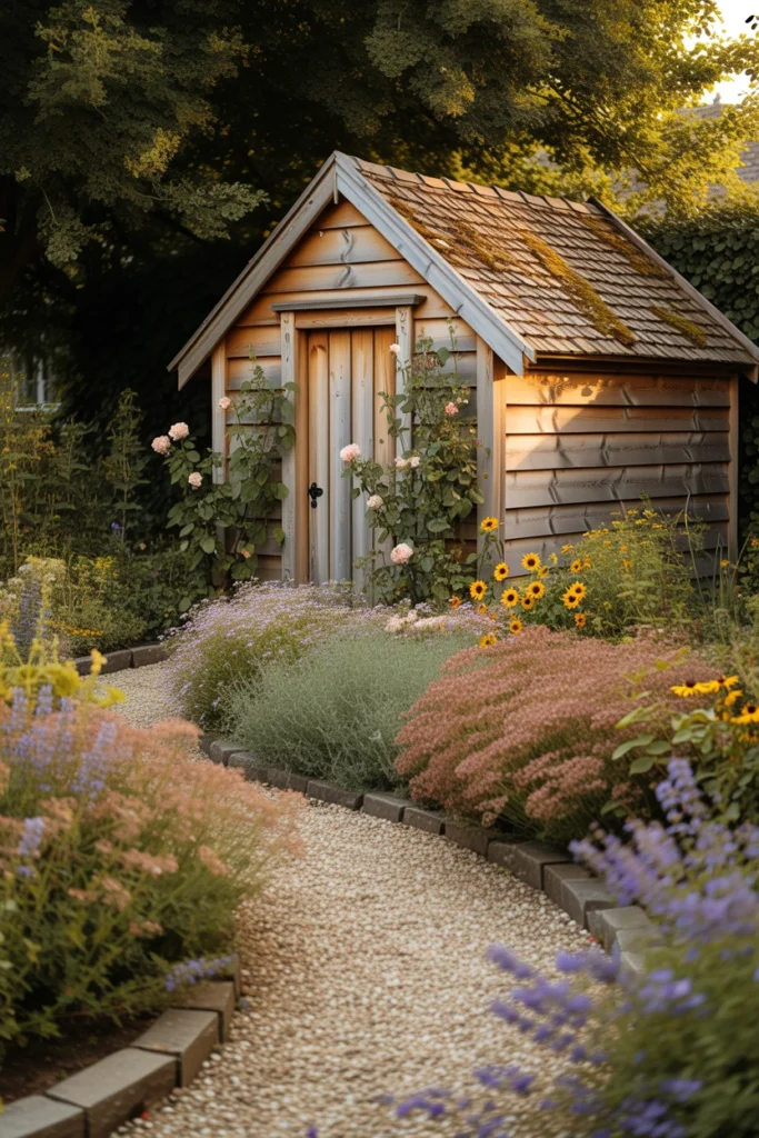 Garden Shed With Gravel Path