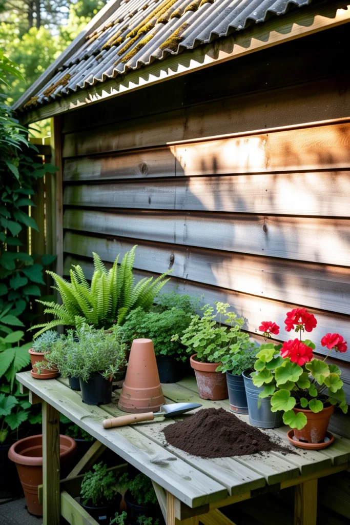 Garden Shed With Potting Bench