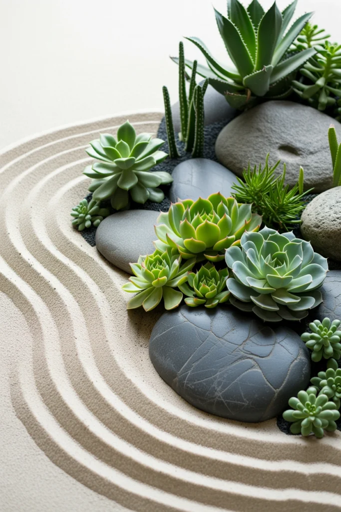 Minimalist Succulent Zen Garden