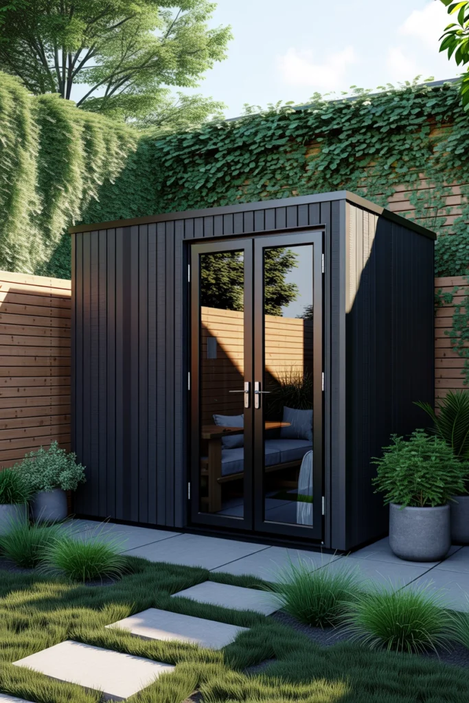 Modern Black Garden Shed