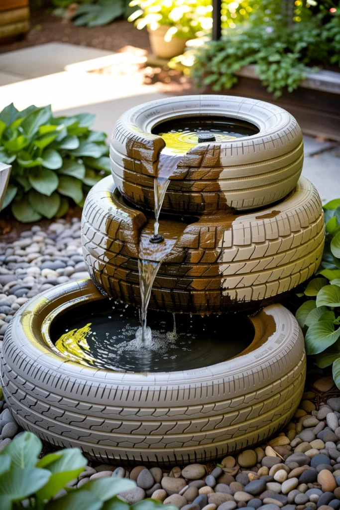 Recycled Tire Fountain
