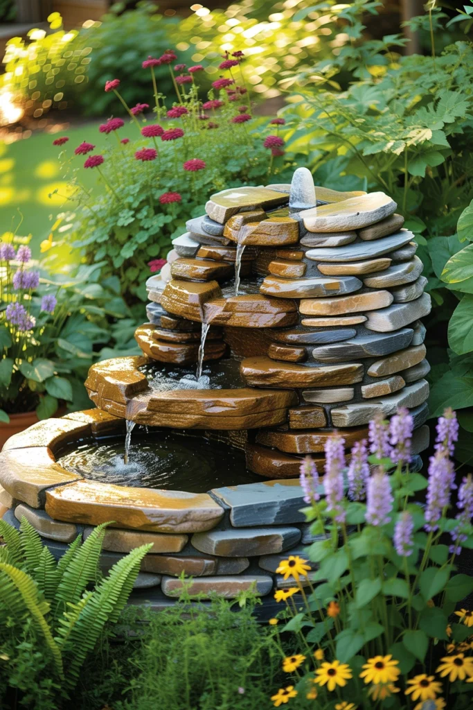 Stacked Stone Water Fountain