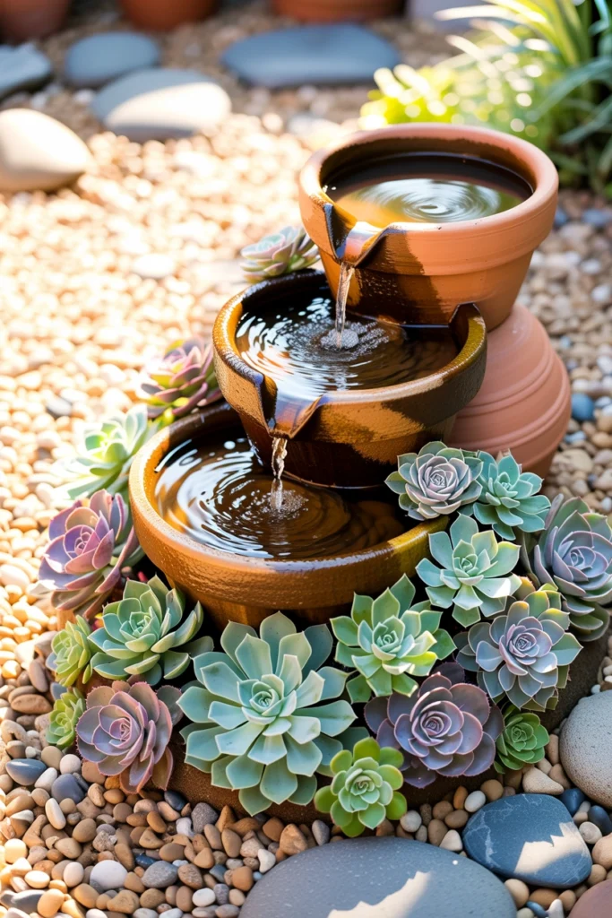 Succulent Fountain Surround